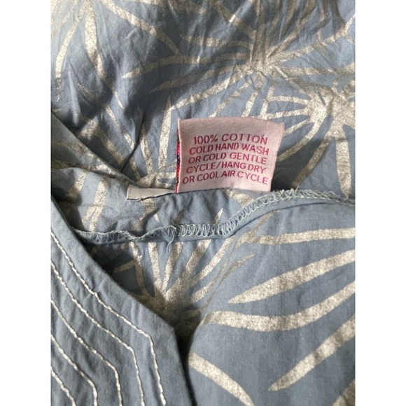 Gretchen Scott Size XS Blue Silver Starburst Print Sleeveless Shift Dress Pocket - Picture 7 of 8